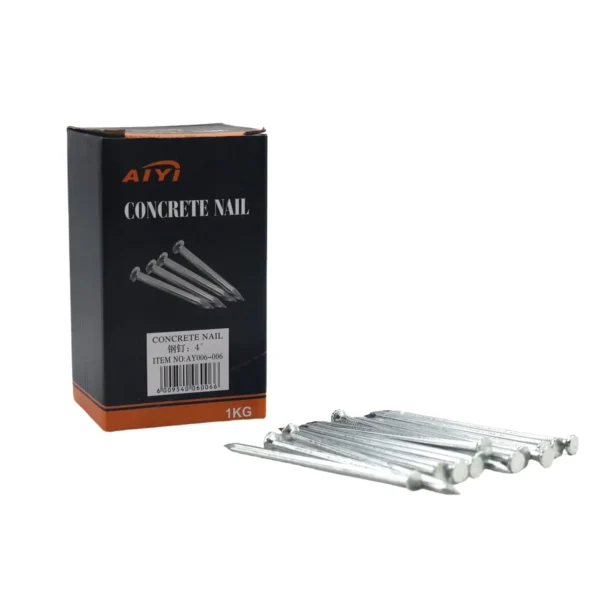 AIYI 4 Inch Concrete Nails 1kg, Heavy Duty Hardened Steel Masonry Nails AY006-006