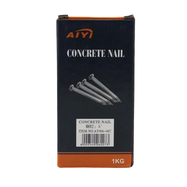AIYI 5 Inch Concrete Nails 1kg, Heavy Duty Hardened Steel Masonry Nails AY006-007