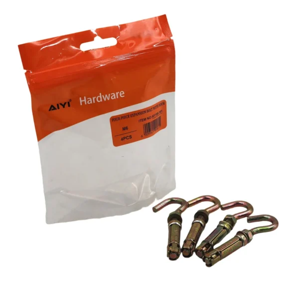 Four-Piece expansion bolt with hook 4pcs M6 AY199-161