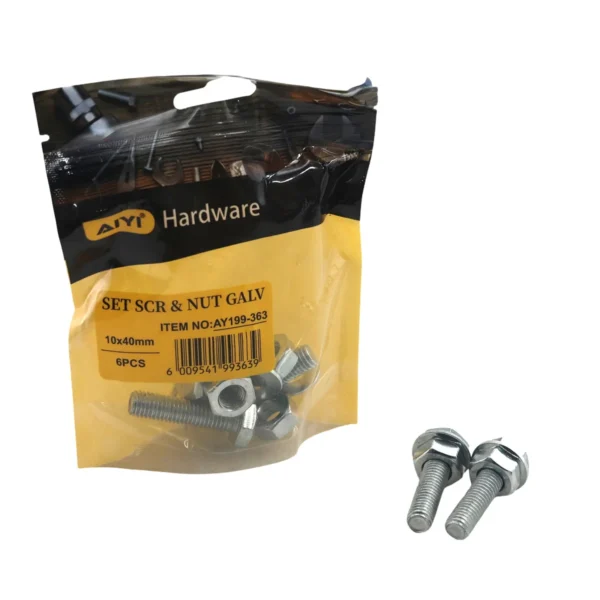Set Scr& Nut Galv 6pcs M10*40 AY199-363