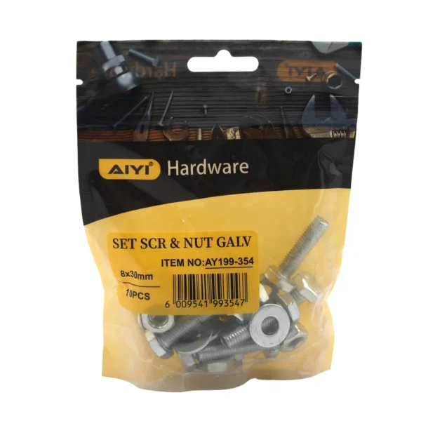 Set Scr& Nut Galv 10pcs M8*30 AY199-354