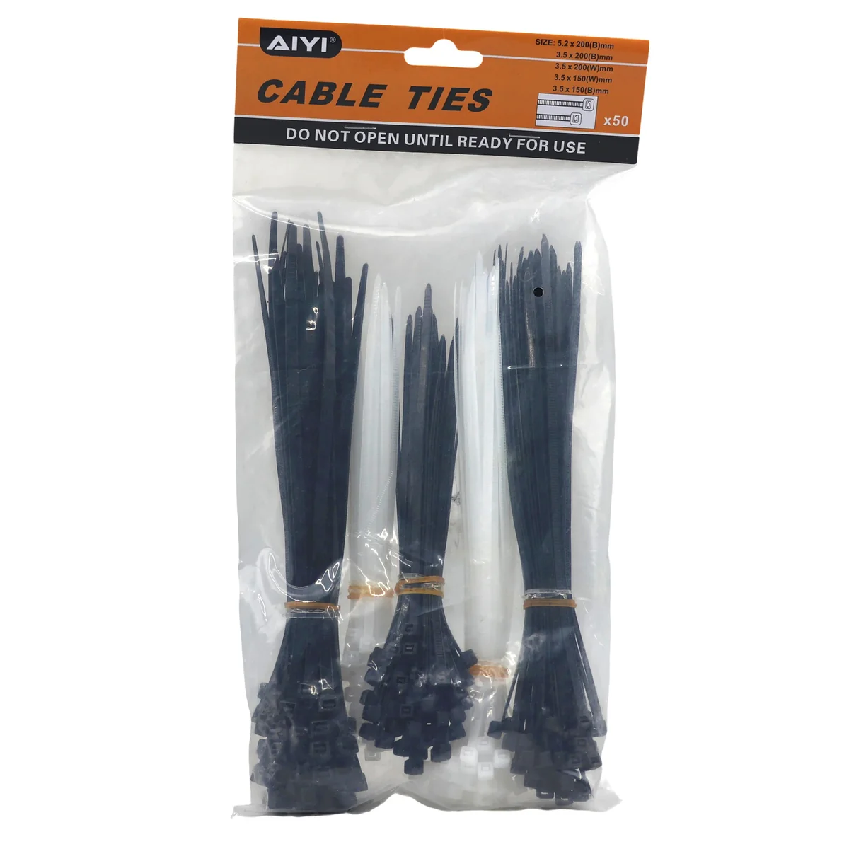 AIYI 5-in-1 Cable Ties Assorted Pack 250 Pieces AY123-068