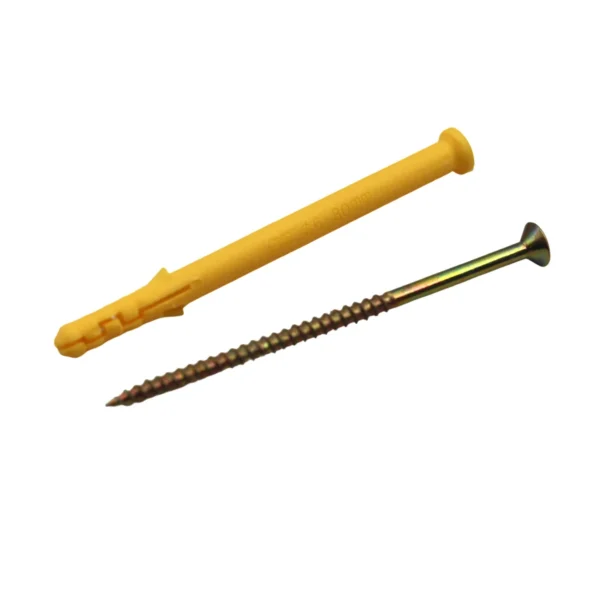6x80mm Wall Plug & Screw Set 500g Pack, Wall Anchors AY264-004