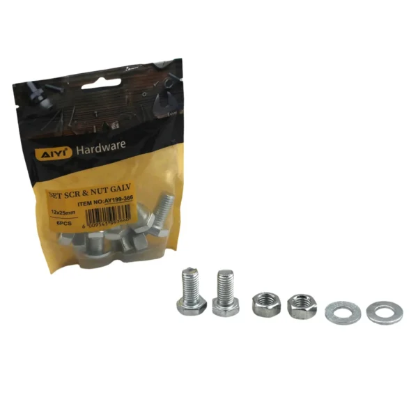 Set Scr& Nut Galv 12*25 AY199-366