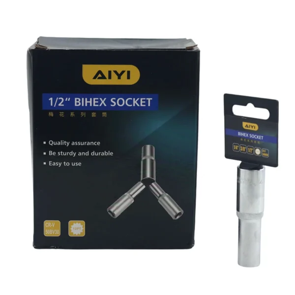 23PCS 1/2" Bihex socket 12PT 12mm AY282-016