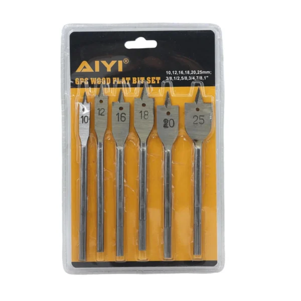 AIYI 6 Piece Wood Spade Drill Bit Set AY025-001