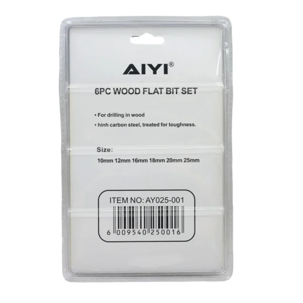 AIYI 6 Piece Wood Spade Drill Bit Set AY025-001
