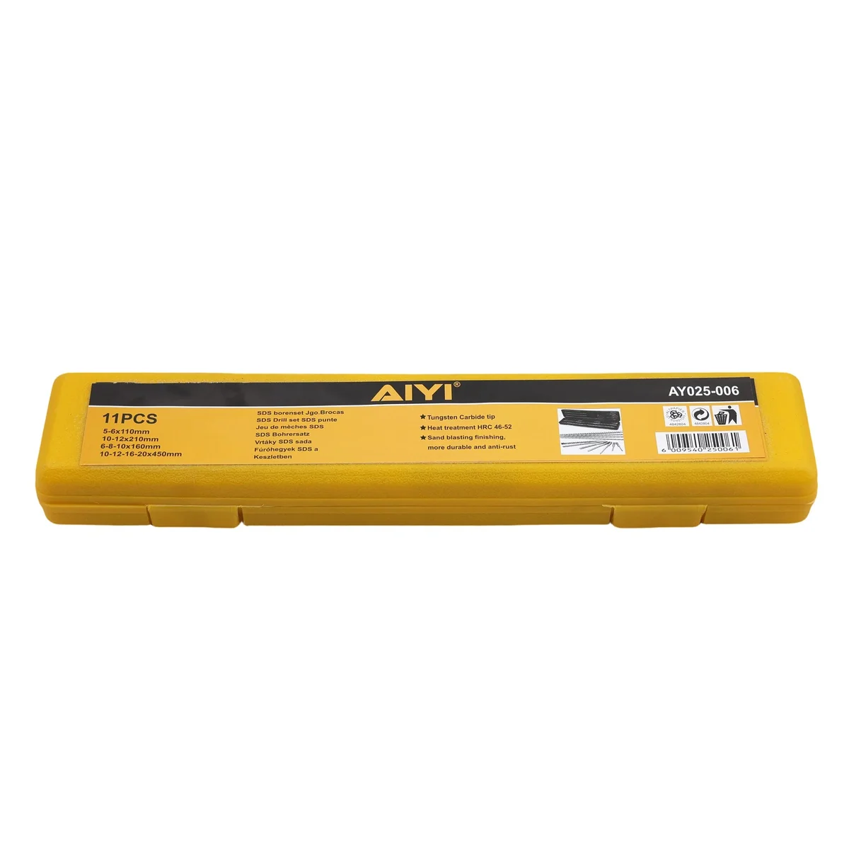 AIYI 11 Piece SDS Masonry Drill Bit Set, Tungsten Carbide Tip Concrete Drill Bits Kit AY025-006 - Image 5