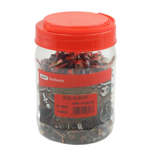 AIYI 150 Piece 5.5 x 30mm Self-Drilling Tek Screws with Washer AY199-307