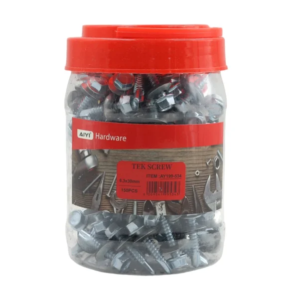 AIYI 150 Piece 6.3 x 30mm Tek Screws with Washer AY199-534