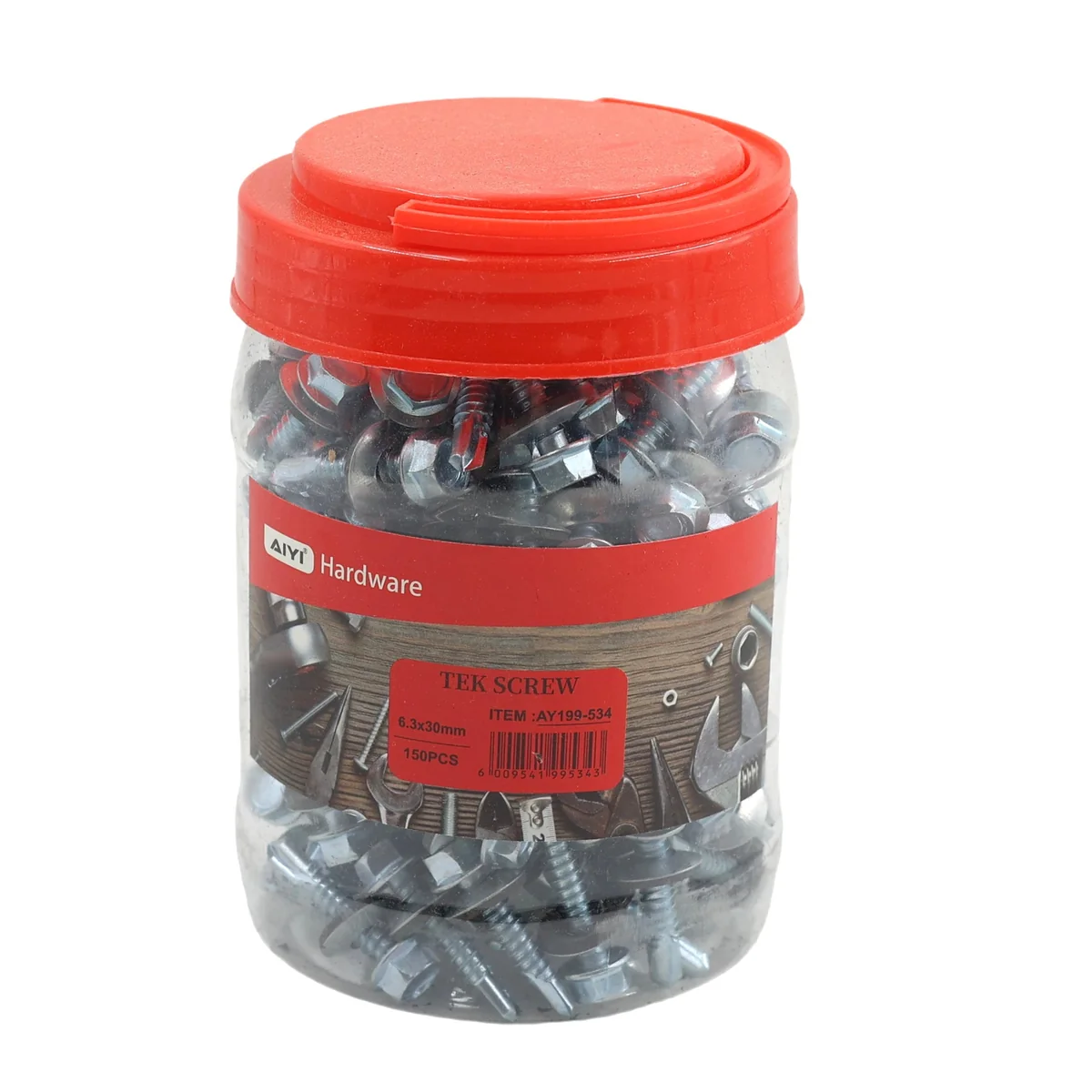 AIYI 150 Piece 6.3 x 30mm Tek Screws with Washer AY199-534 - Image 2