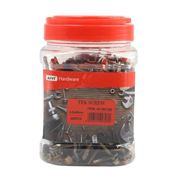 AIYI 200 Piece 5.5 x 40mm Self-Drilling Tek Screws with Washer AY199-308