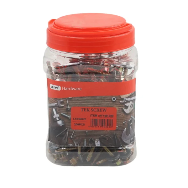 AIYI 200 Piece 5.5 x 40mm Self-Drilling Tek Screws with Washer AY199-308