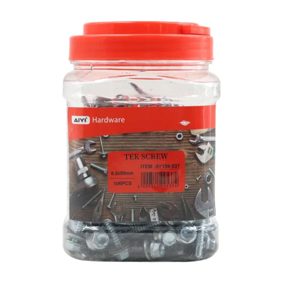 AIYI 100 Piece 6.3 x 60mm Tek Screws with Washer AY199-537