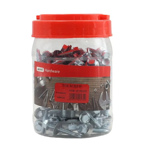AIYI 100 Piece 6.3 x 40mm Tek Screws with Washer AY199-535