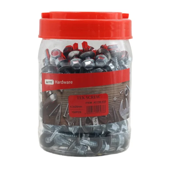 AIYI 150 Piece 6.3 x 25mm Tek Screws with Washer AY199-533