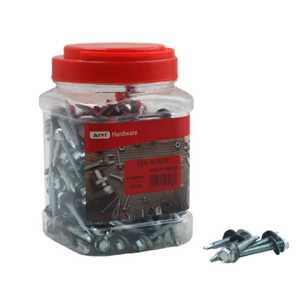 AIYI 150 Piece 6.3 x 50mm Tek Screws with Washer AY199-536