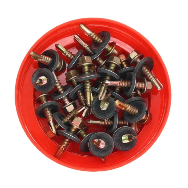 AIYI 200 Piece 5.5 x 25mm Self-Drilling Tek Screws with Washer AY199-306