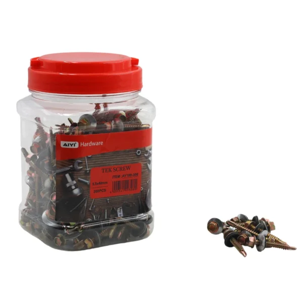 AIYI 200 Piece 5.5 x 40mm Self-Drilling Tek Screws with Washer AY199-308