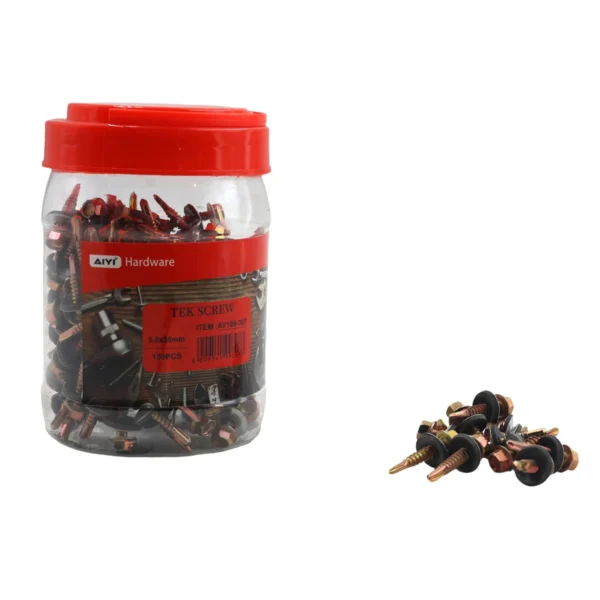 AIYI 150 Piece 5.5 x 30mm Self-Drilling Tek Screws with Washer AY199-307