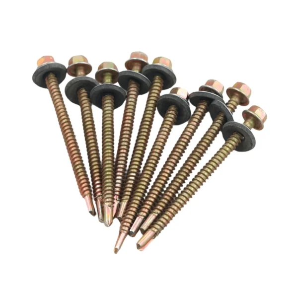 AIYI 100 Piece 5.5 x 75mm Self-Drilling Tek Screws with Washer AY199-312