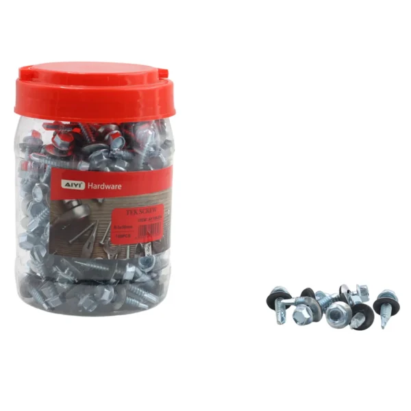 AIYI 150 Piece 6.3 x 30mm Tek Screws with Washer AY199-534
