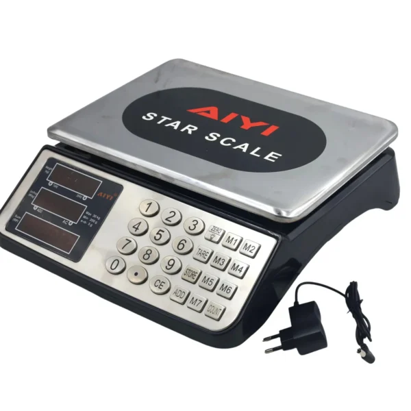 AIYI 30kg Digital Price Computing Scale - Electronic Retail Weighing Scale with Charger Included AY151-001
