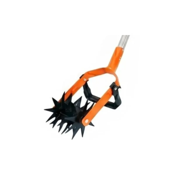 Bebona Manual Garden Tiller -Hand Push Rotary Cultivator with Stainless Steel Handle and Steel Tines AY001-996