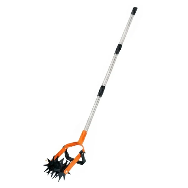 Bebona Manual Garden Tiller -Hand Push Rotary Cultivator with Stainless Steel Handle and Steel Tines AY001-996