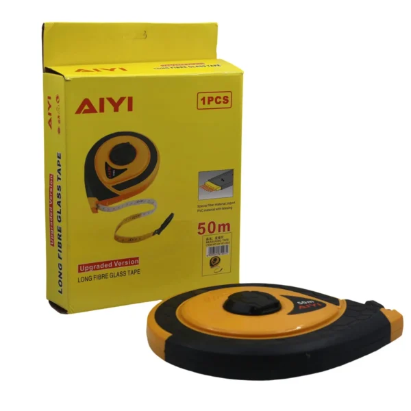 AIYI 50m Long Fibre Glass Measuring Tape with Reel Case AY161-003