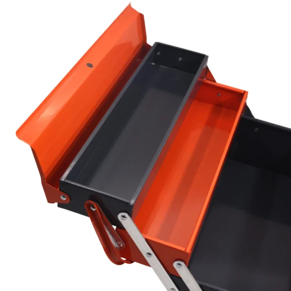 AIYI 42cm Metal Toolbox with Carry Handle, Foldable Multi-Layer Tool Storage AY115-002