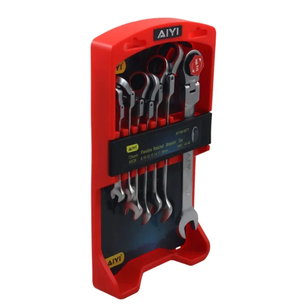 AIYI 7-Piece Flexible Head Ratchet Spanner Set, 8 to 19mm AY168-607T