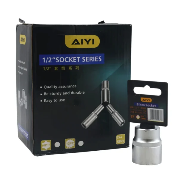 1/2" Bihex socket short 12PT 27mm AY282-378