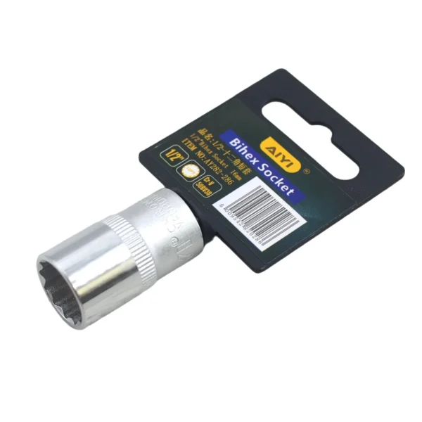 1/2" Bihex socket short 12PT 16mm AY282-286