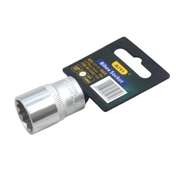 1/2" Bihex socket short 12PT 19mm AY282-316
