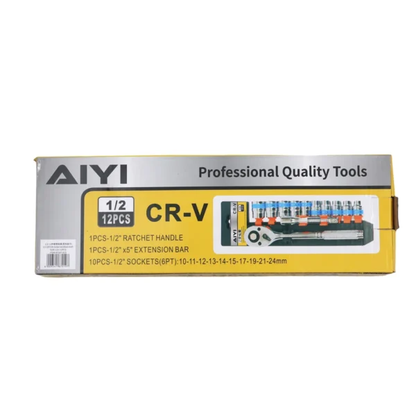 1/2 12Pcs Dr.Socket sets(Black shelf) AY187-010