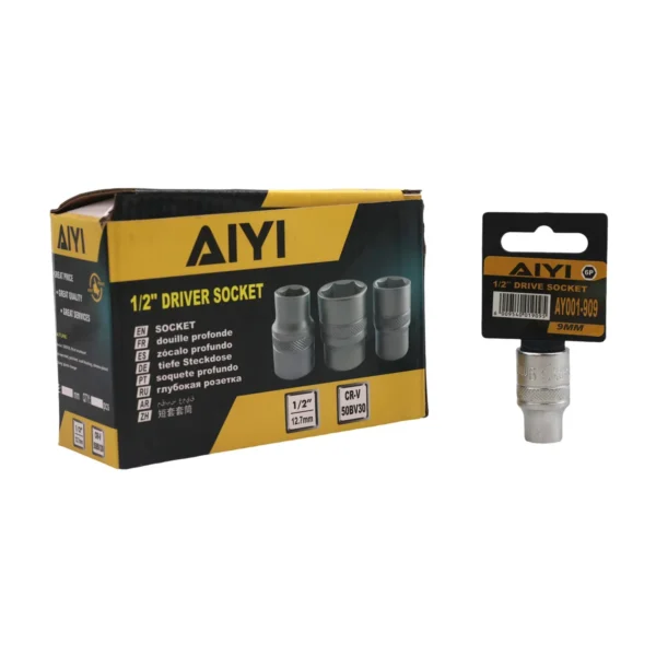1/2" Short socket 6PT 9mm AY001-909