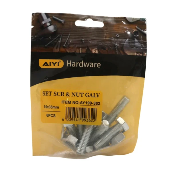 Set Scr& Nut Galv 6pcs M10*35 AY199-362
