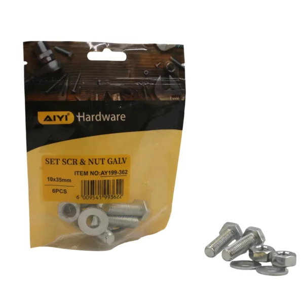 Set Scr& Nut Galv 6pcs M10*35 AY199-362