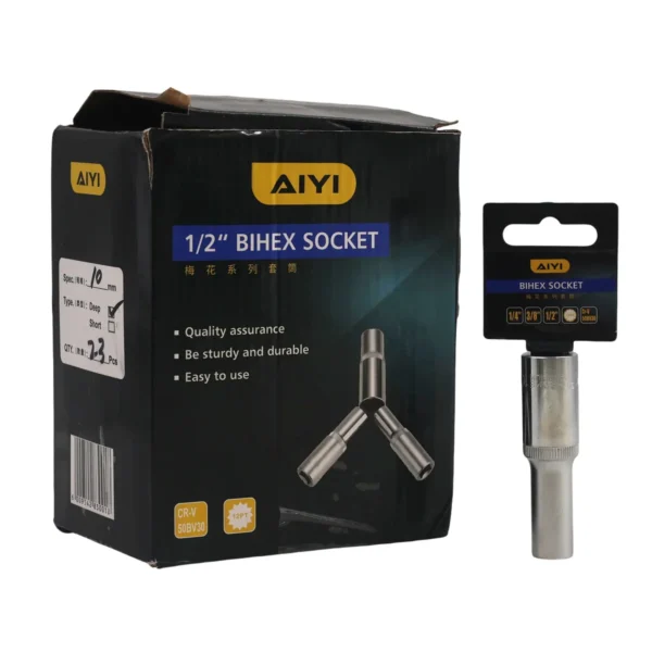 1/2" Bihex socket 12PT 10mm AY282-009