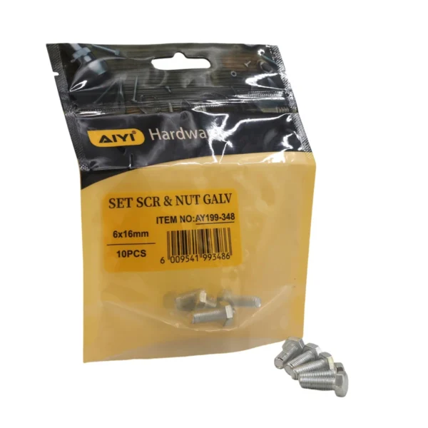 Set Scr& Nut Galv 10pcs M6*16 AY199-348