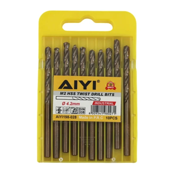 AIYI M2 Hss twist drill bits 10pcs 4.2mm AY198-028