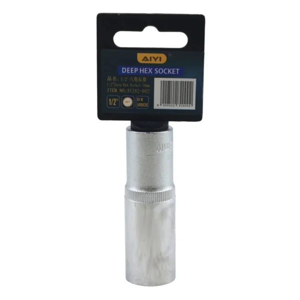 AiYi 1/2" Deep hex socket 6PT 18mm AY282-002