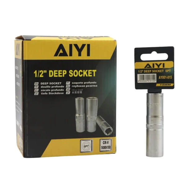 1/2 Deep socket 6PT 15mm AY001-815