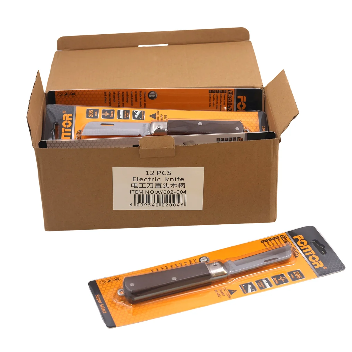 Folding Electrician Knife 205mm - Stainless Steel Utility Cable Knife with Wooden Handle AY002-004 - Image 5