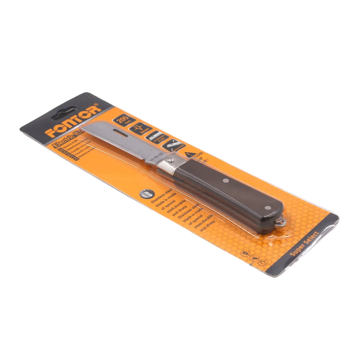 Folding Electrician Knife 205mm - Stainless Steel Utility Cable Knife with Wooden Handle AY002-004 - Image 2