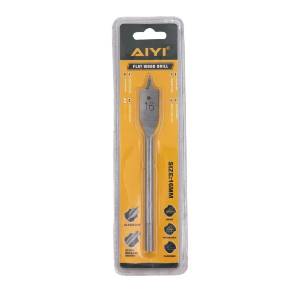 AIYI 16mm Flat Wood Drill Bit - Spade Paddle Bit for Woodworking AY025-072