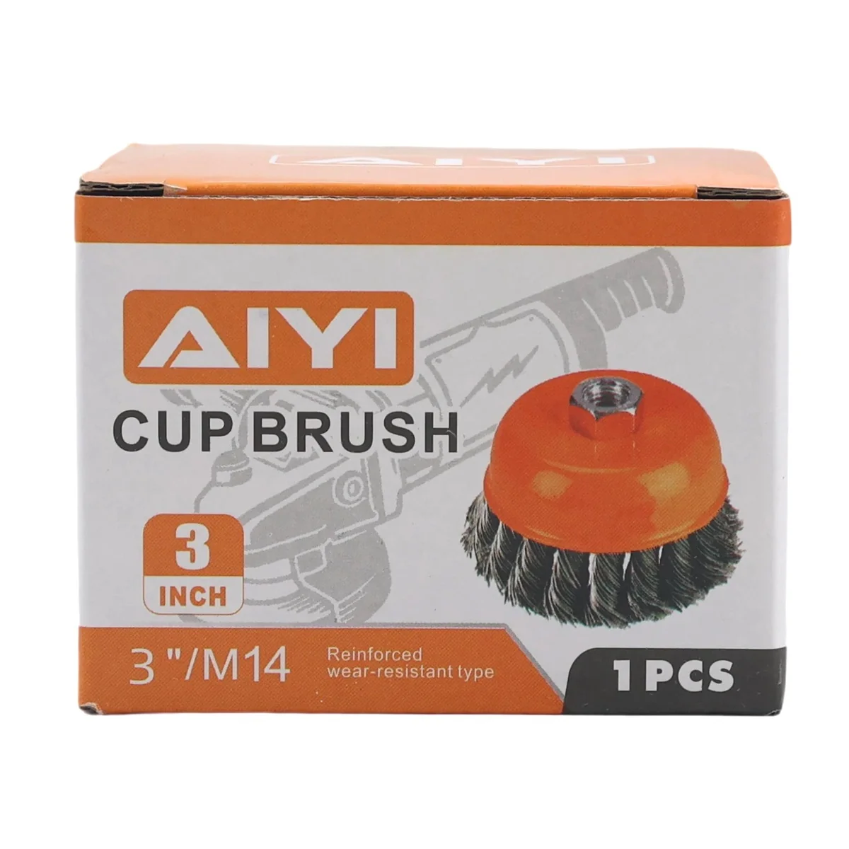 AIYI 3" Twisted Wire Cup Brush M14, Heavy Duty Steel Wire Brush AY001-695 - Image 4