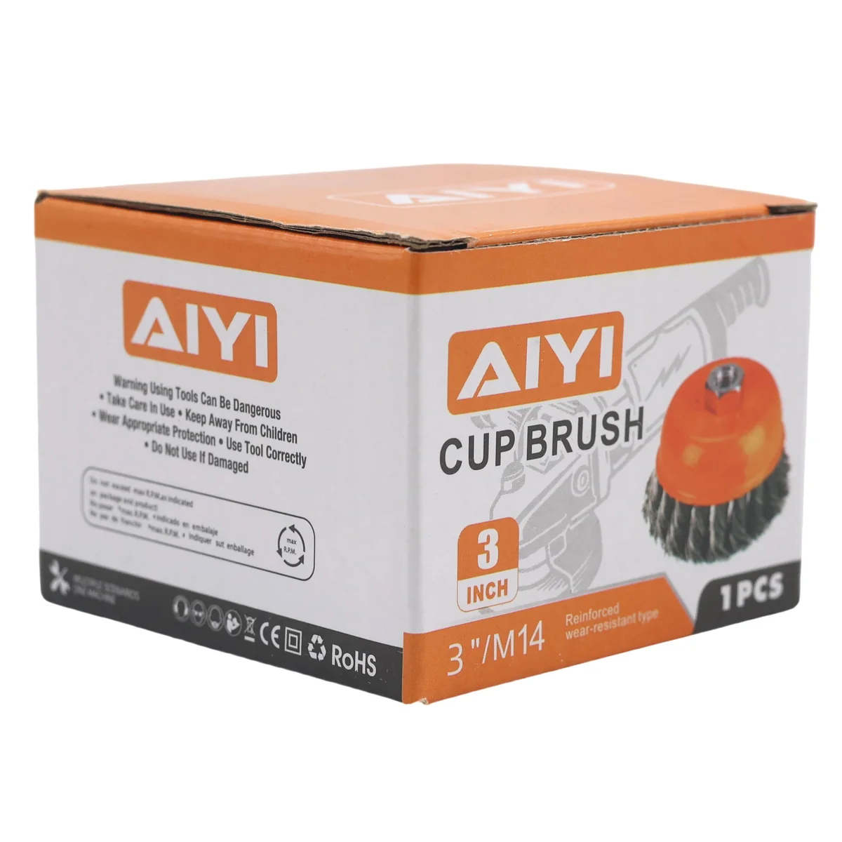 AIYI 3" Twisted Wire Cup Brush M14, Heavy Duty Steel Wire Brush AY001-695 - Image 5