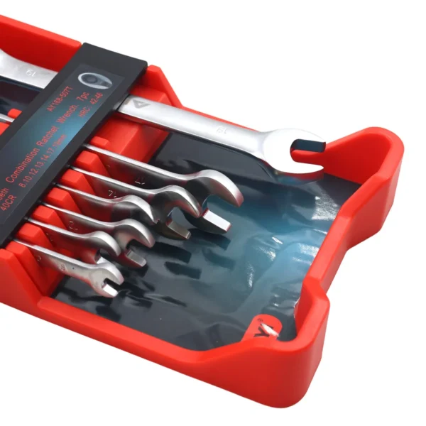AIYI 7-Piece Fixed Head Ratchet Spanner Set 72 Teeth 8-19mm CR-V Steel AY168-507T
